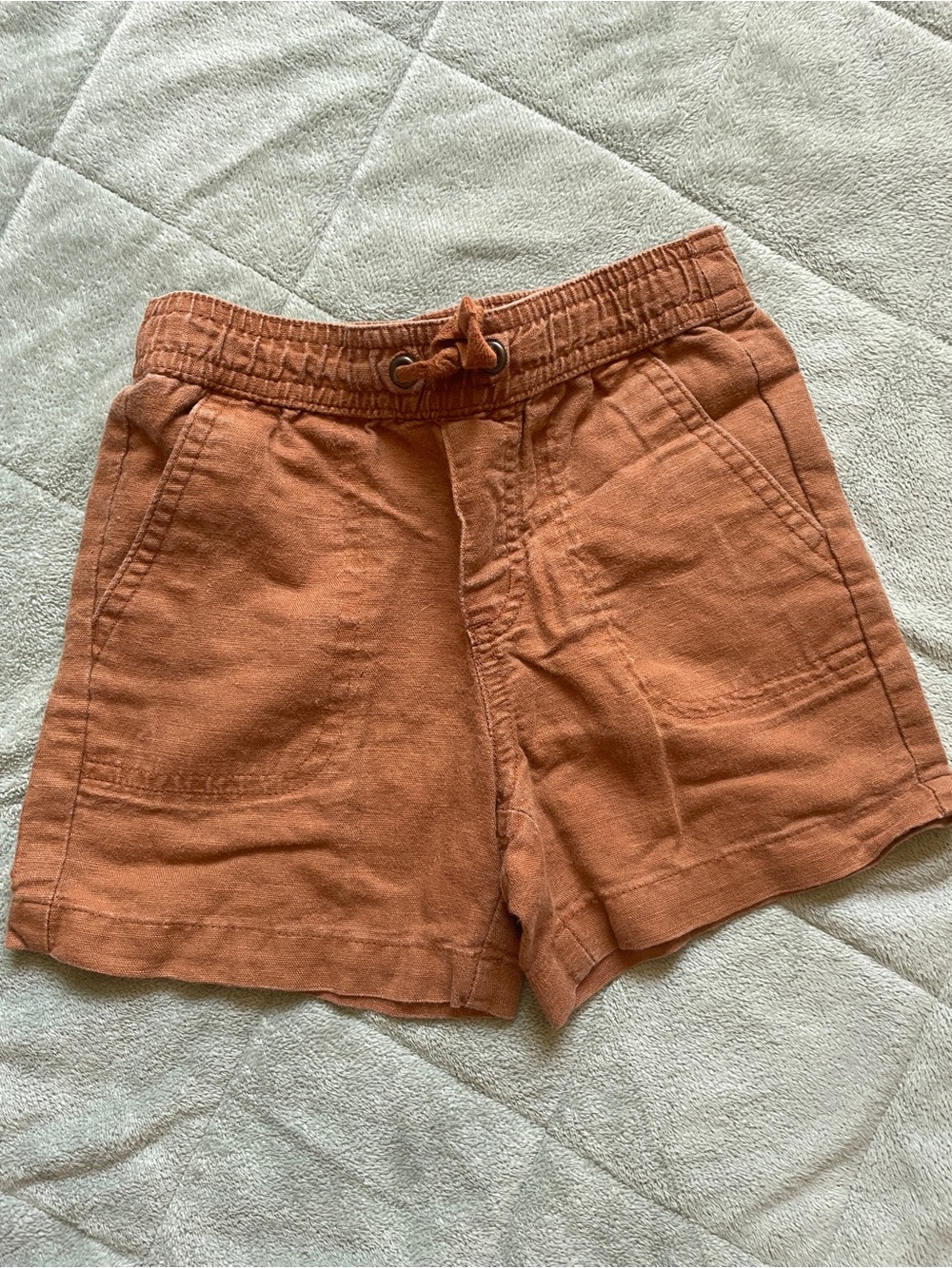 Janie and Jack Rust Orange Drawstring Cotton Shorts